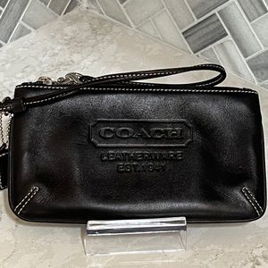 Coach Embossed Leatherware Vintage Black Wristlet